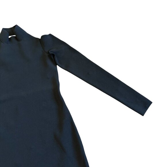 Alexander Wang Black Fitted Bodycon Dress Turtle Neck Cold Shoulder Size Small - Picture 5 of 12